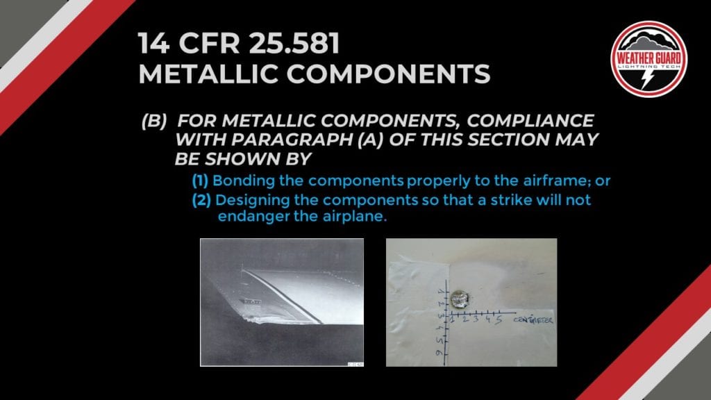 14 CFR 25.581 metallic components